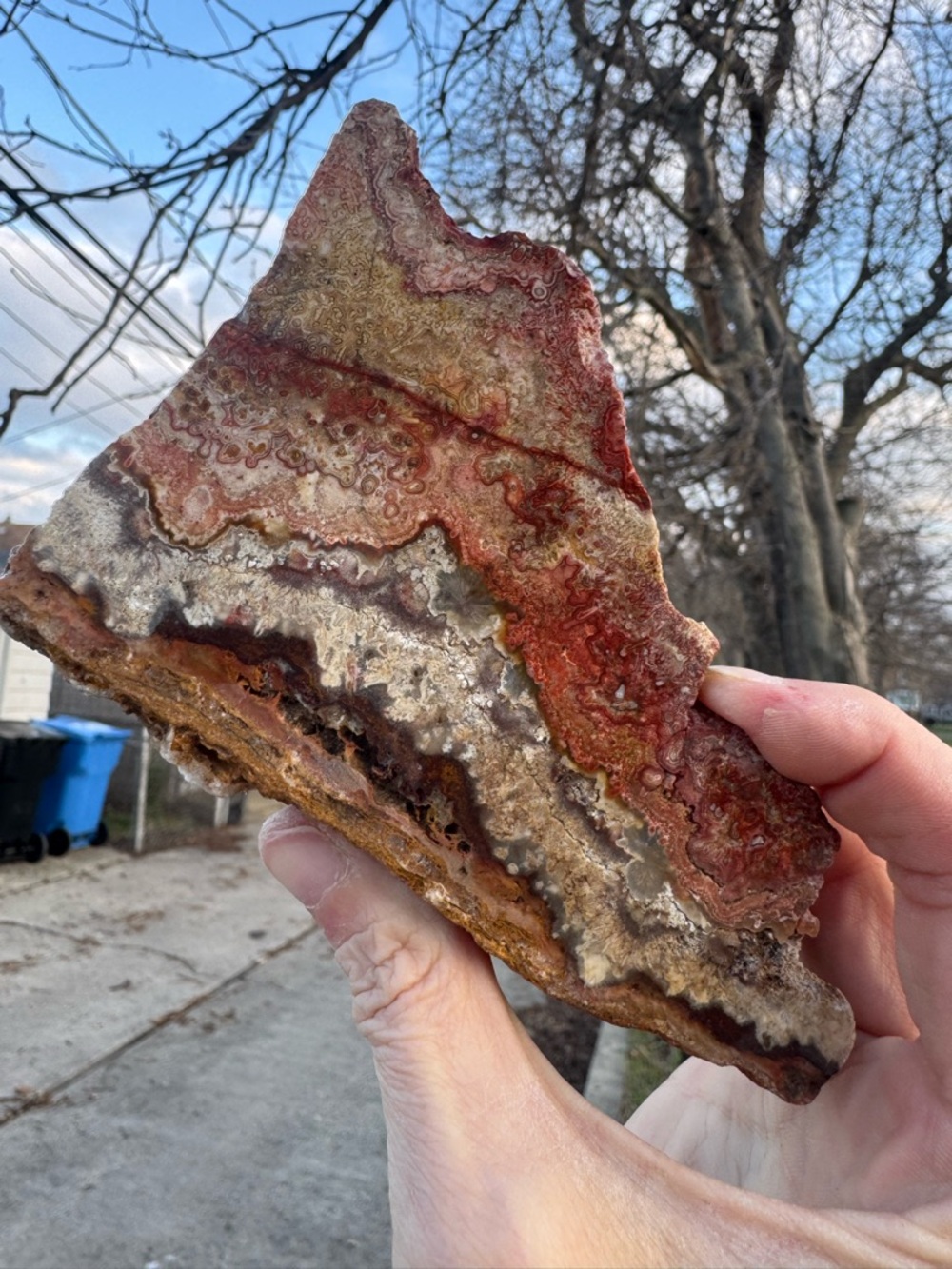 Beautiful old stock piece of Madagascar crazy lace agate